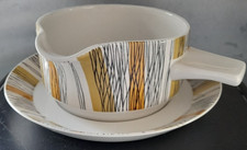 Vintage Retro Midwinter Sienna Jessie Tait Sauce Jug Or Gravy Boat & Saucer.