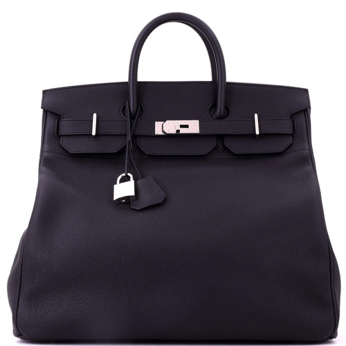 Hermes HAC Birkin Bag Black Togo with Palladium Hardware 40