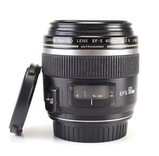 Canon EF-S 60mm F2.8 AF Macro USM Prime Manual Focus Only Lens Canon F&R Caps