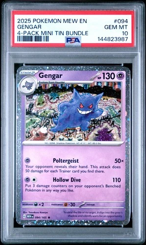 Gengar (Cosmos Holo) PSA 10 Sam’s Club Mini Tin Promo 151 Pokemon Card-87