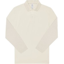 Mens Polo Shirts Long Sleeve Workwear Polo Regular Basic Tee Cotton Plain Polo