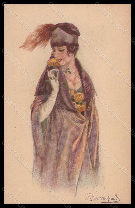 Cartolina Artista Firmata Bompard Fashion Glamour Lady Mode Serie 956-6 VK6403