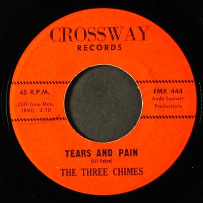 THREE CHIMES Single 7'' 45 RPM CROSSWAY tears and pain / show me the way VG+