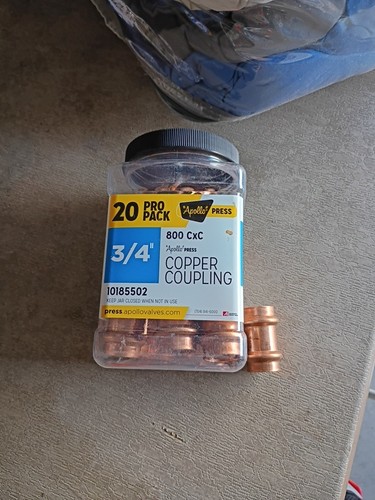 Apollo ProPress 20 Piece Pro Pack 3/4 Inch Copper Coupling
