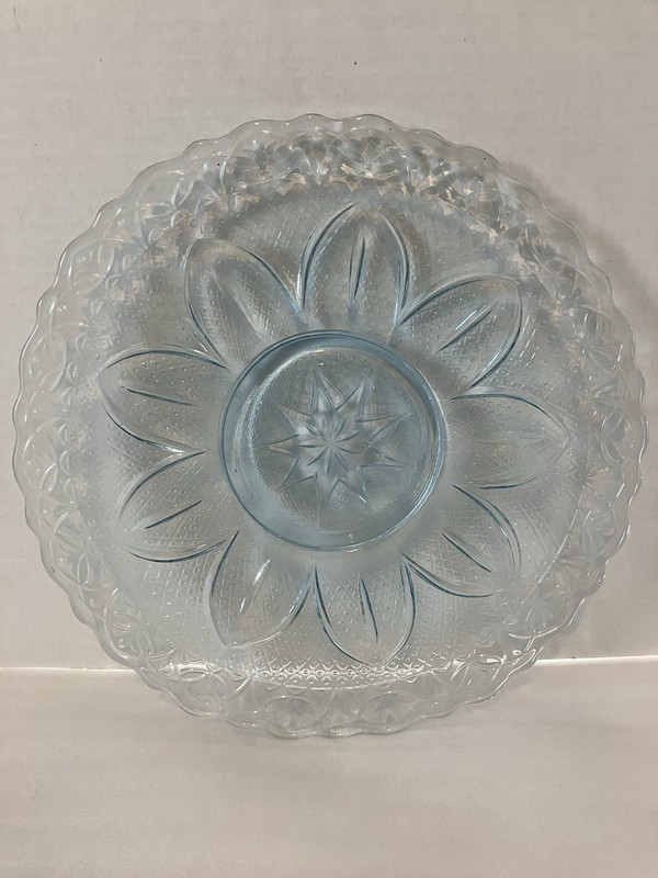 Vintage Princess House Capri Ice Blue 10” Serving Plate/Cake Plate Mint Cond.
