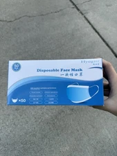 Disposable Face Mask 3-Ply 1 Pack 200 Masks Breathable Blue Adult Size