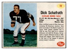 1962 POST # 72 DICK SCHAFRATH BROWNS EX-MT HAND CUT 529373 (KYCARDS)