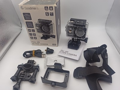 Goodmans Full Hd Action Camera Dual Screen Waterproof Wide A Self Timer 1080p