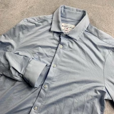 Mizzen+Main Spinnaker Tech Dress Shirt Men’s Medium Trim Fit Light Blue USA Made