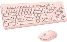 Wireless Keyboard and Mouse Combo, Full Size Silent Ergonomic Keyboard and Mo...