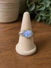 Vintage Nicky Butler Signed Rainbow Moonstone Oval Rose Cut 9.25 Silver Size 10