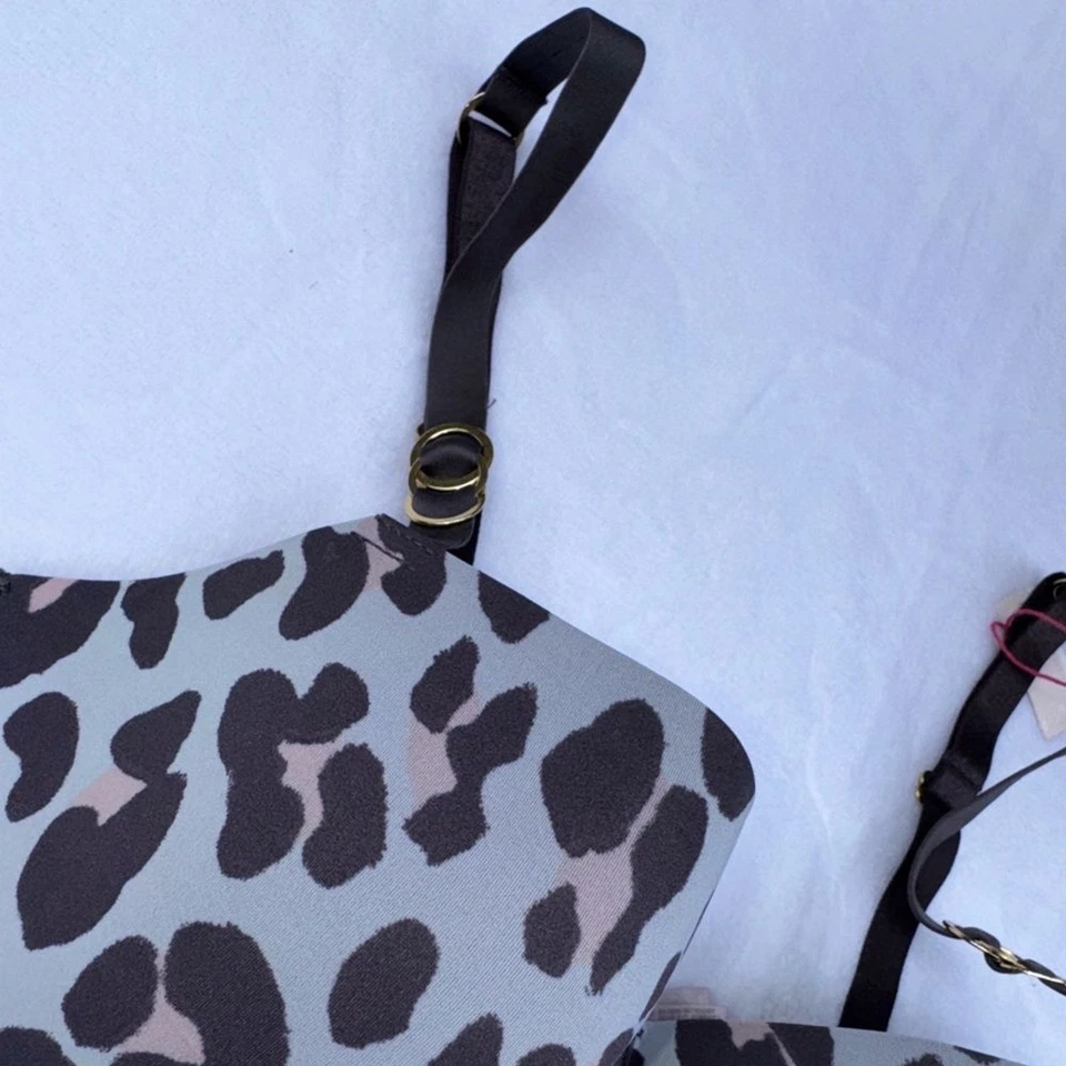 Stella McCartney Smooth Underwire Balconette Bra Leopard Print 34DD - Image 4 of 4