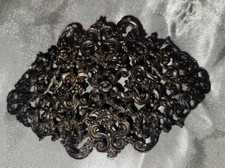 Vintage Victorian Solid Sterling Silver Floral Scroll Filigree Belt Buckle 22 Gr