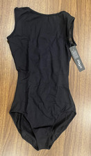 So Danca Leotard Womens Large Black Lace Back Keyhole Tank Ballet Dance BV31