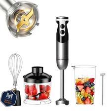 Blender Handheld 12-Speed Stainless Steel Electric Hand Blender, 5 in 1 Immer...