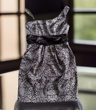 Speechless Dress Womens 7 Black White Snakeskin has Shash Cocktail Party Holiday