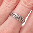 925 Sterling Silver Antique Art Deco Floral Band Ring Size 6.25