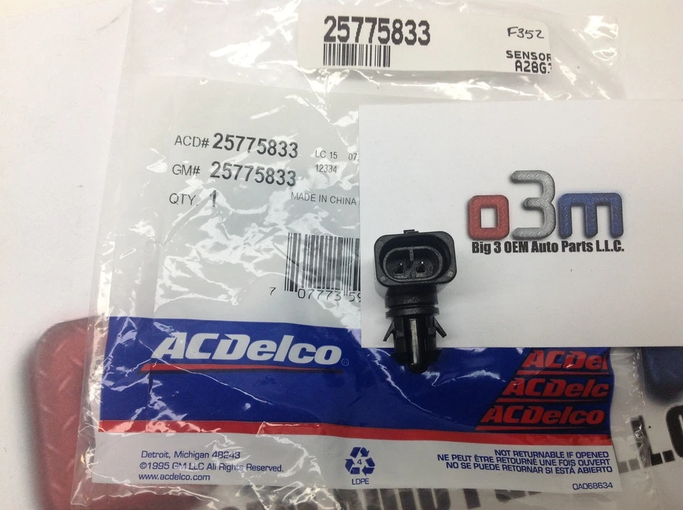 SENSOR de temperatura del aire ambiente Chevrolet GMC Pontiac Buick nuevo OEM 25775833 Foto 2 de 2