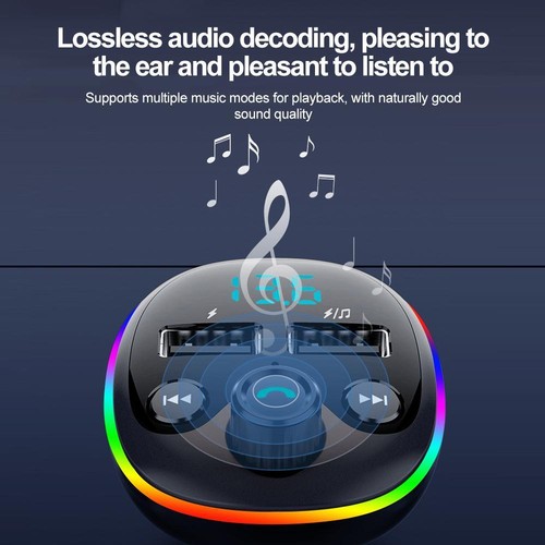 Pd 18w Fm Transmitter Wireless Bluetooth 5.0 Handsfree Car Kit Dual USB - Picture 3 of 26