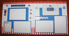 4th of July scrapbook pages 2 each 12 x 12 Handmade photo ready Independence Day