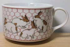 Takahashi Soup/Chili Mug Rabbits Bunnies Chicken Wire CTO San Francisco Japan 