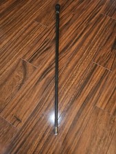 Vintage Wood Walking Stick With Brass Tip