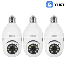 360° Panoramic WiFi IR IP E27 Light Bulb Camera 1080P HD Night Smart Home
