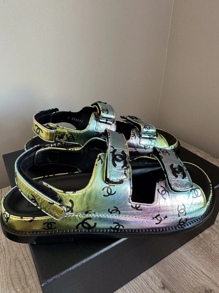 Chanel metallic hotsell lambskin sandals