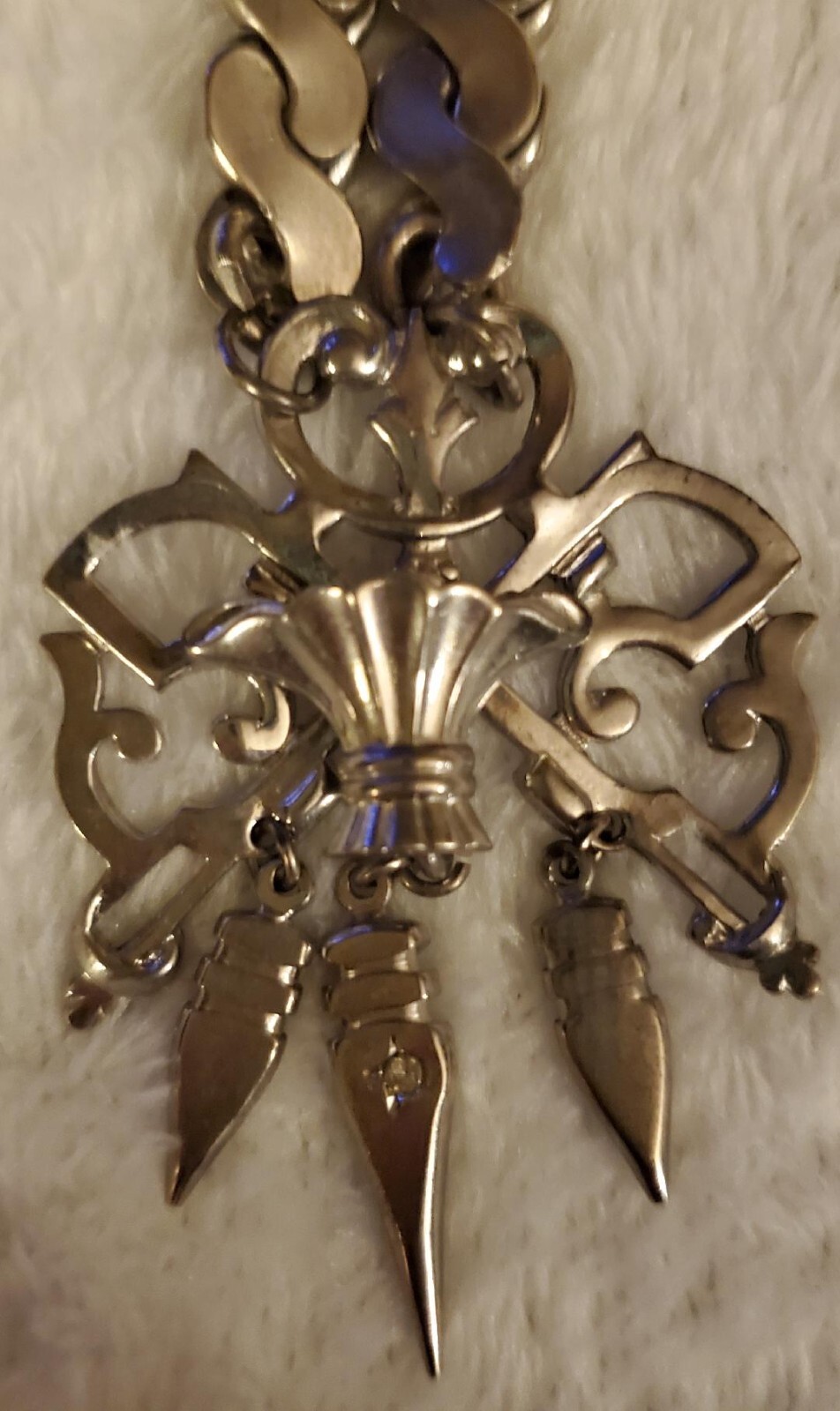 Vintage SilverTone Chunky Statement Necklace - image 2