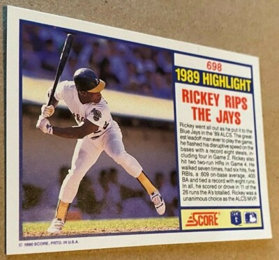 RICKEY HENDERSON 1990 SCORE Card #698 NM-MT Condition | eBay
