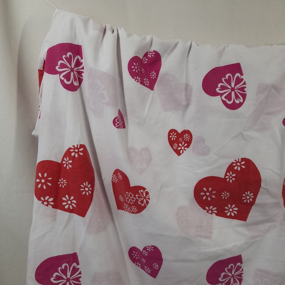 John Lewis White / Multicolour Love Hearts Floral Print Single Duvet