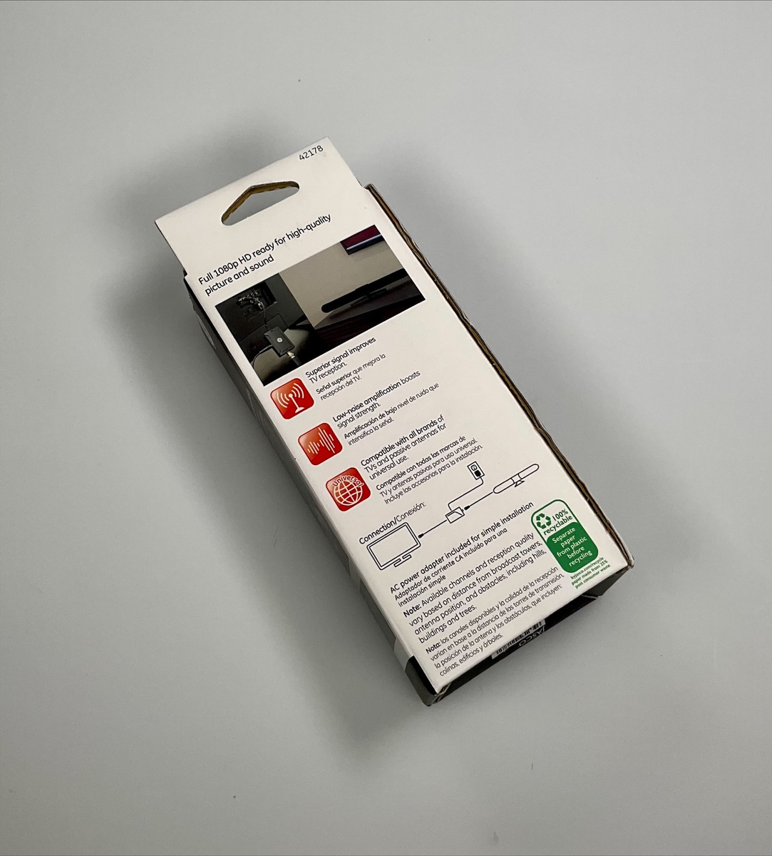 GE Indoor HD Digital TV Antenna Amplifier Low Noise Signal Booster