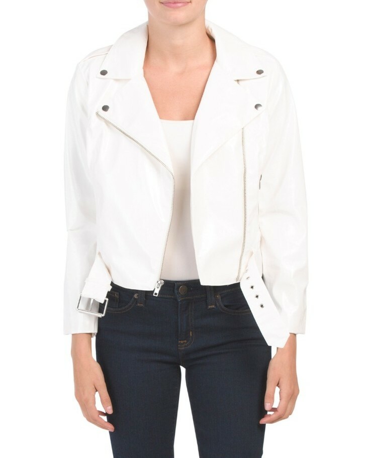 BB DAKOTA It's Electric Moto Jacket Belted Buckle Notch Collar