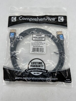 New Comprehensive MicroFlex 6ft Pro AV/IT 18Gb 4K High Speed HDMI Cable ProGrip