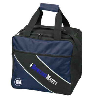 BowlersMart Essential Ball Single Tote Navy Black Bowling Bag