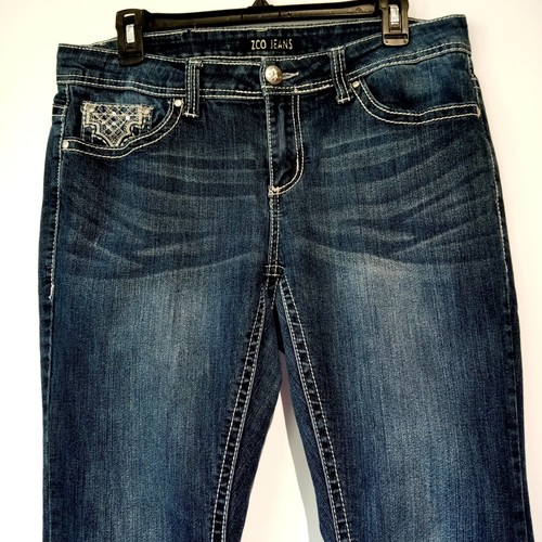 ZCO Jeans Girls size 14 or Women's size 6 Silver Metallic Sequin Stretch GUC - Picture 5 of 11