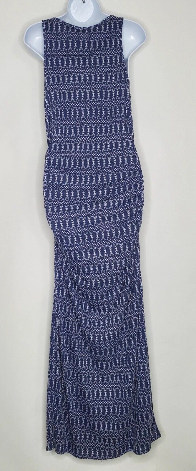 UNDERCOVER Maxi abito da donna blu Victorias Secret aderente geometrica taglia L spiaggia arricciata