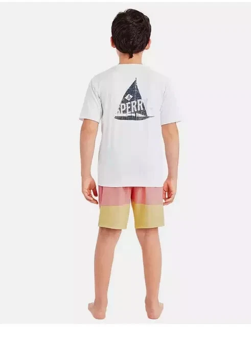 Paul Sperry 30+UPF Beach Youth Juego de 2 Piezas Blanco/Azul Niebla (pequeño 7-8) Nuevo con Etiquetas Foto 2 de 4