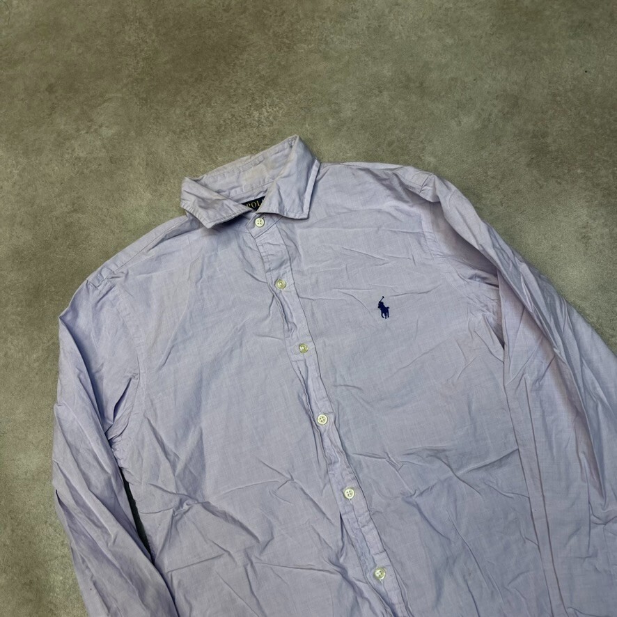 Ralph Lauren Shirt Mens Medium Small Pony 100% Cotton Slim Fit Top, Purple image 3