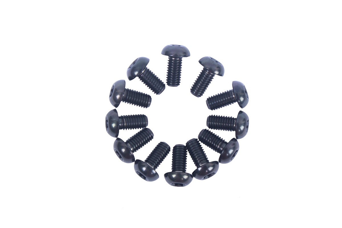 SwishTi Mountain Bike Disc Brake Rotor Bolts (12-Pack) – M5, Steel, For Shimano Brakes