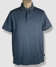  125 Emporio Armani Men's Blue Concealed Placket Polo Shirt Size M