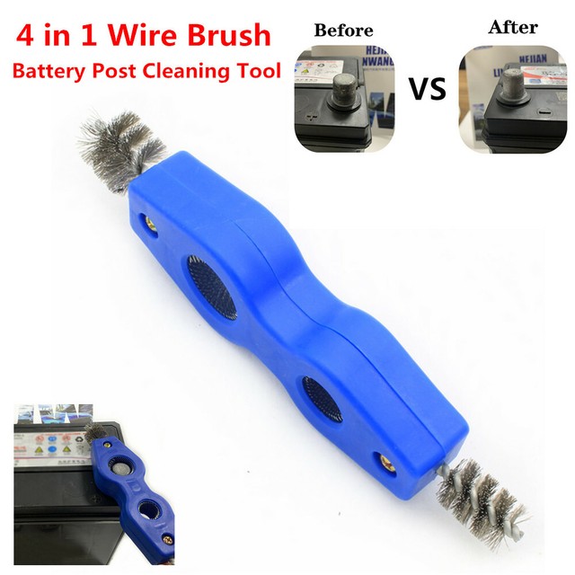 4 in1 Wire Brush Battery Post Clean Tool & Plumber Copper Pipe Cleaner