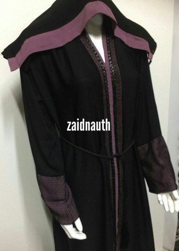 Femme Ouvert Avant Abaya.dress. Saoudien Abaya Japonais De Neda / Linen.new - Photo 2 sur 3