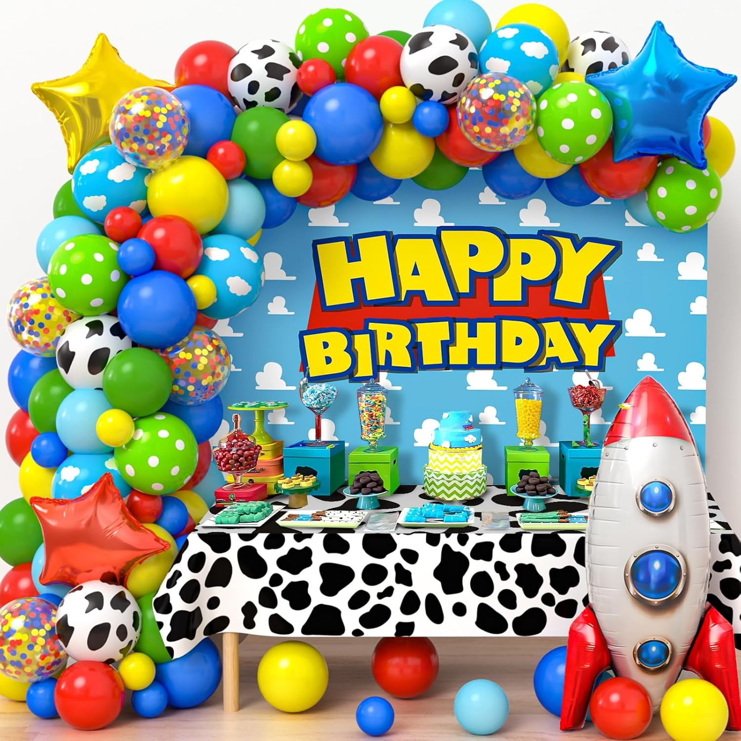 154Pcs Toy Inspired Story Birthday Party Decorations Supplie