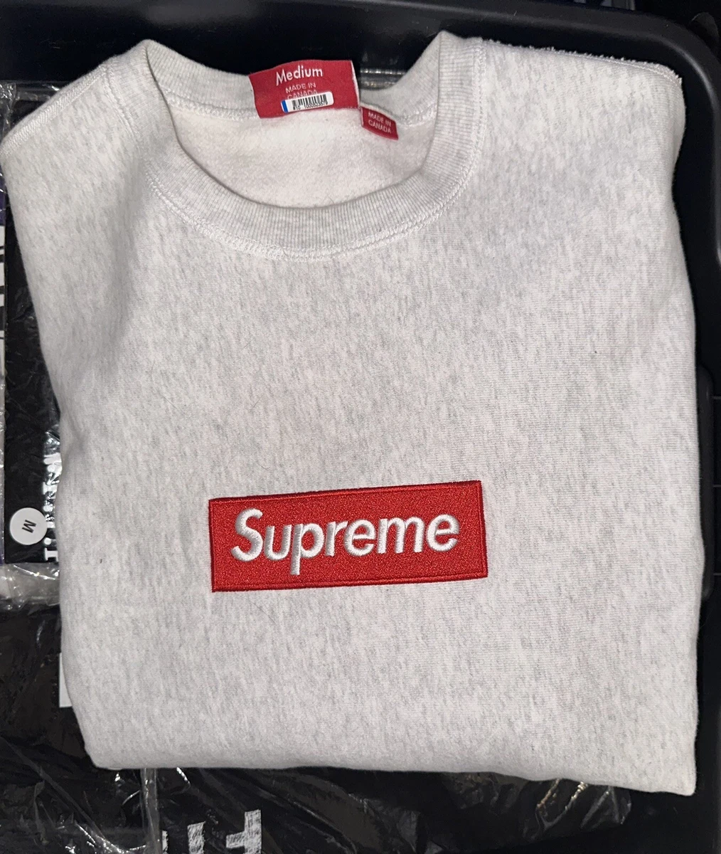 Supreme Box Logo Crewneck (FW18) Ash Grey Size M With Tag