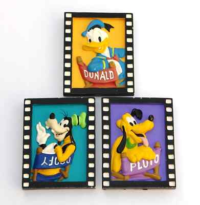 3 x KÜHLSCHRANKMAGNETE 3D SOUVENIR DONALD DUCK GOOFY PLUTO WALT DISNEY FILMZELLE