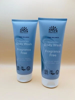 2X URTEKRAM Fragrance Free Sensitive Skin Body Wash Vegan 200ml MHD 02/27 *NEU*