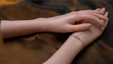 1Pairs Realistic Platinum Silicone Girl's Hands Mannequin With Arms/Bendable