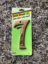 NEW - HY-KO Brand -  4" TALL HOUSE NUMBER 7 - SOLID BRASS - #