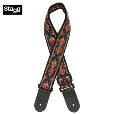 Stagg Woven Nylon 2'' Guitar Strap W/ Black Diamond Pattern SWO-DIAM BLACK